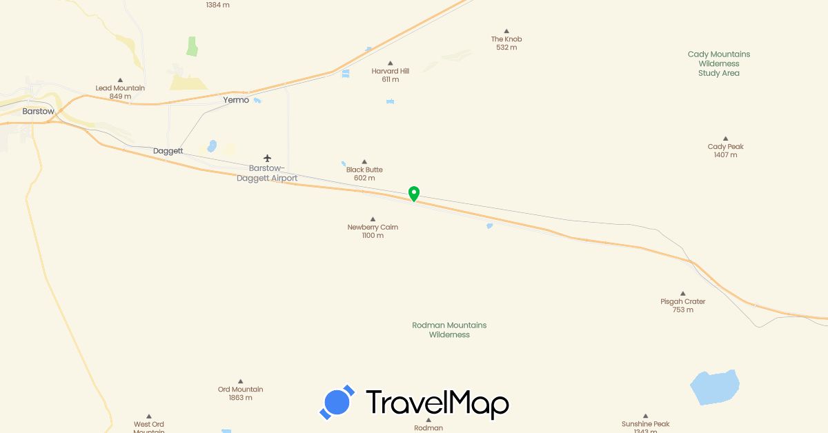 TravelMap itinerary: bus in United States (North America)